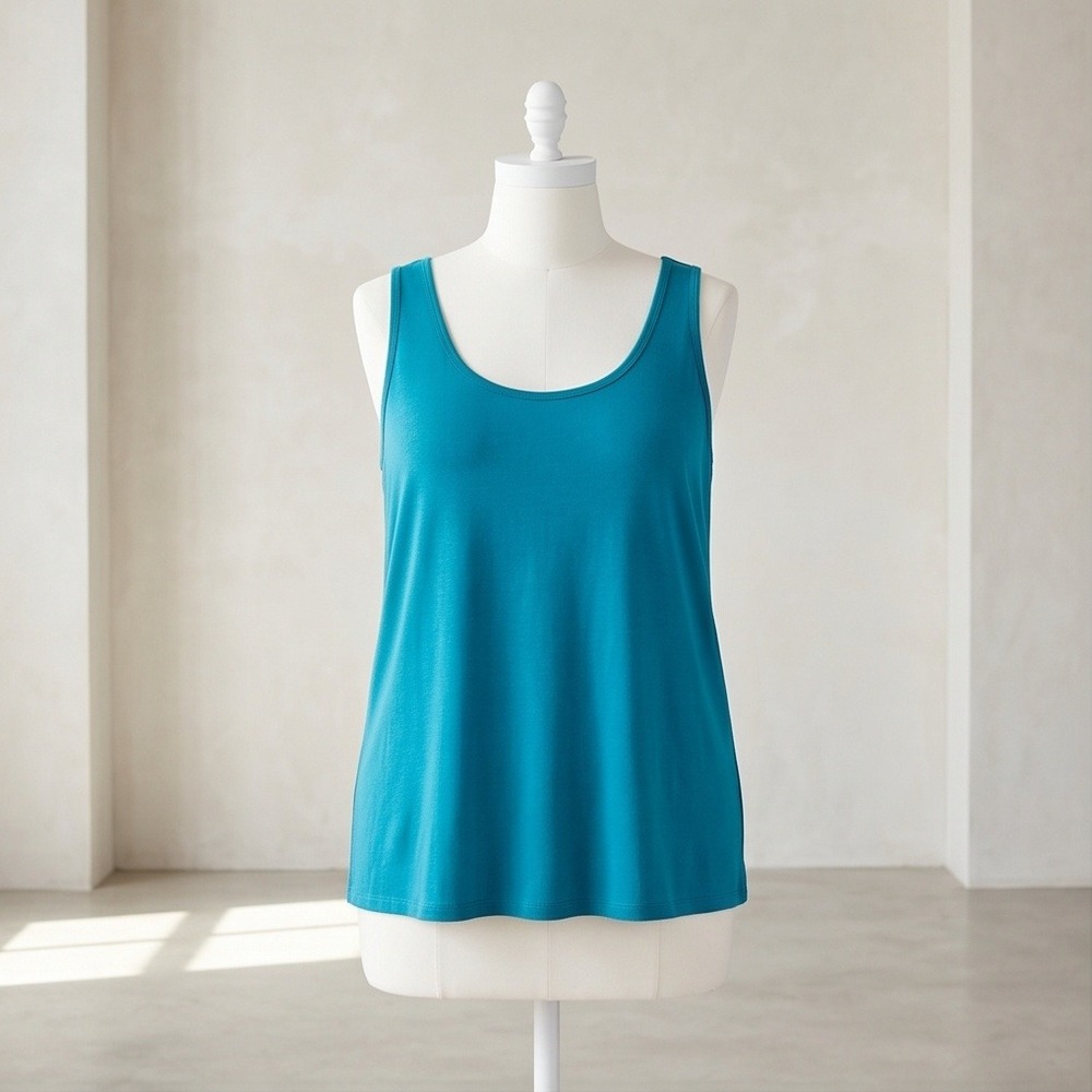 Lane Bryant 22/24 Teal Blue Scoop‎ Neck Sleeveless Tank Top Plus Size 2X/3X NWT